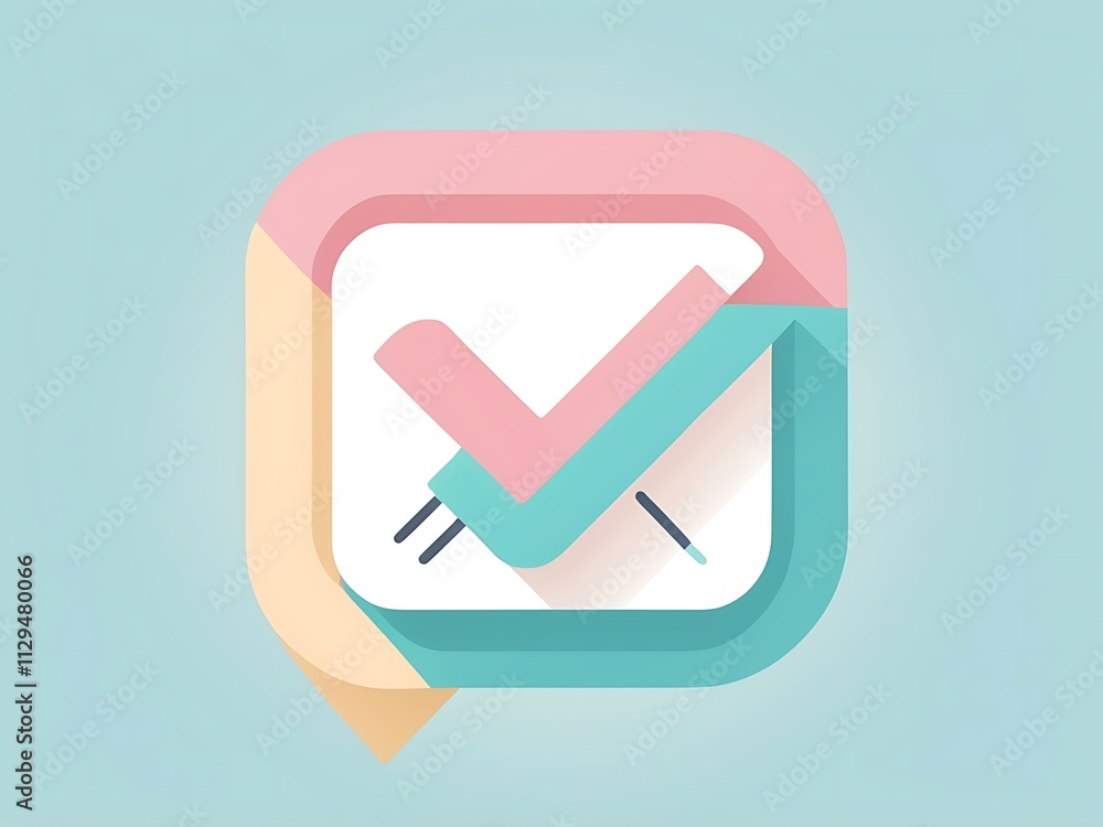 Pastel Check Mark Icon Design Graphic Illustration Pastel Check Mark Icon Design Graphic Illustration