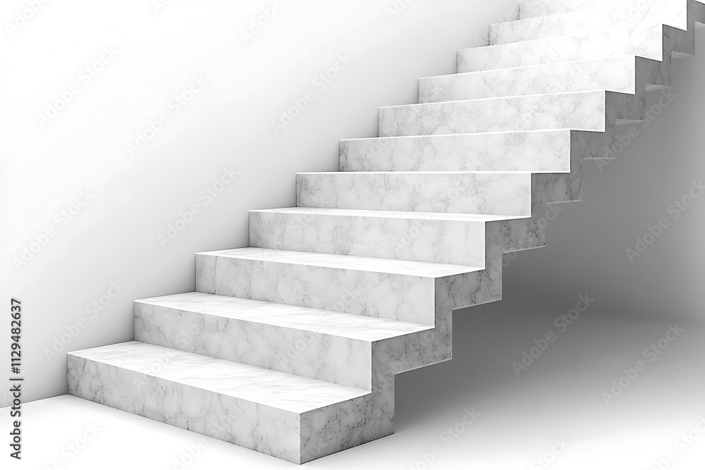 Conceptual whit blank staircase go to light at the end for success concept background Conceptual whit blank staircase go to light at the end for success concept background