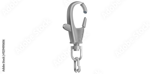 Realistic Silver Metal Clasp Vector Illustration.	