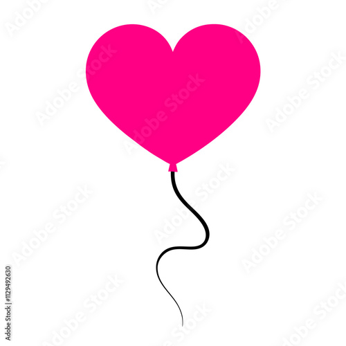 Heart-shaped balloon illustration for Valentine's Day design Perfect for cards, gifts, and romantic decor Bright and cheerful vector art