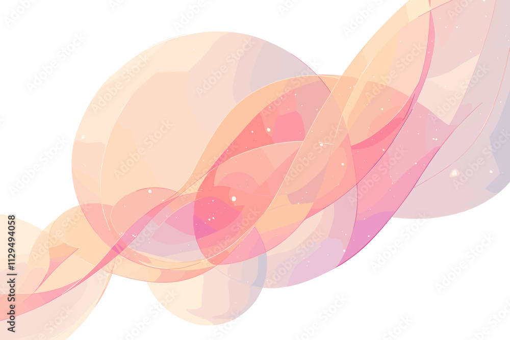 Pink and white background with a pink and white swirl. The swirl is made up of circles flat vector illustration Pink and white background with a pink and white swirl. The swirl is made up of circles flat vector illustration