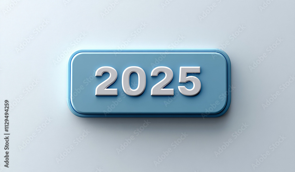 A minimalistic glossy button featuring '2025', ideal for modern tech designs, digital marketing, New Year promotions, or event planning for the upcoming year. A minimalistic glossy button featuring '2025', ideal for modern tech designs, digital marketing, New Year promotions, or event planning for the upcoming year.