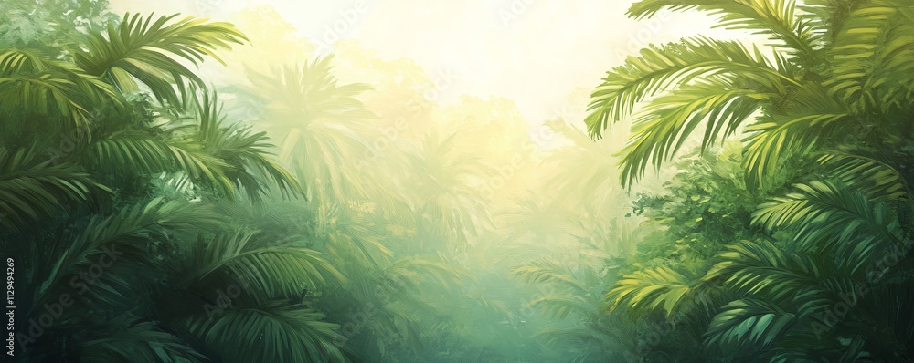 Lush Tropical Palm Grove Impasto Painting, Verdant Greens, Sunlit Canopy, Jungle Scene, Tropical Paradise. Palm Trees, Tropical Foliage, Jungle Art Lush Tropical Palm Grove Impasto Painting, Verdant Greens, Sunlit Canopy, Jungle Scene, Tropical Paradise. Palm Trees, Tropical Foliage, Jungle Art