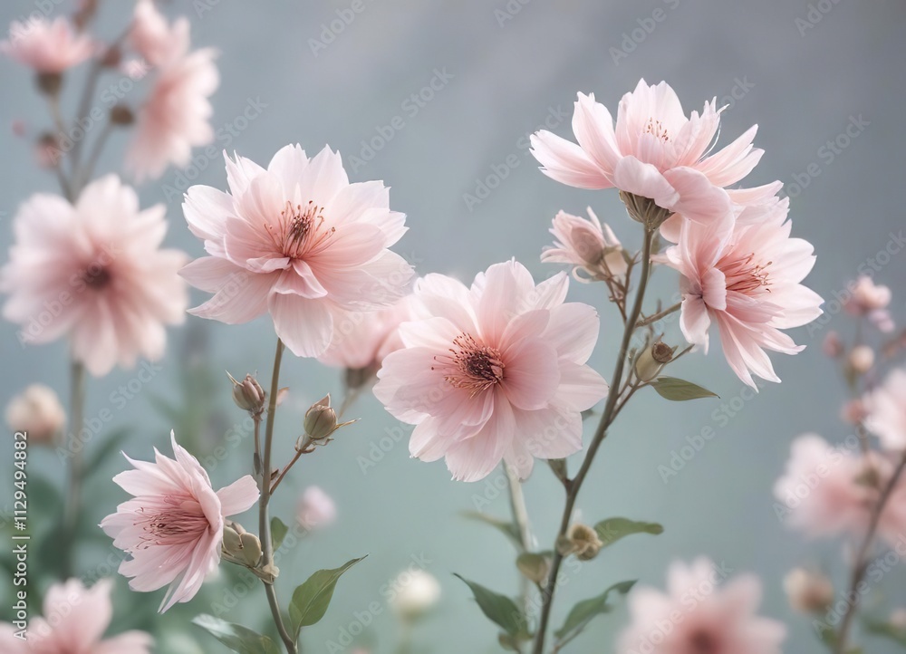 Ethereal pastel blooms on a soft blurred backdrop, beautiful, airy Ethereal pastel blooms on a soft blurred backdrop, beautiful, airy