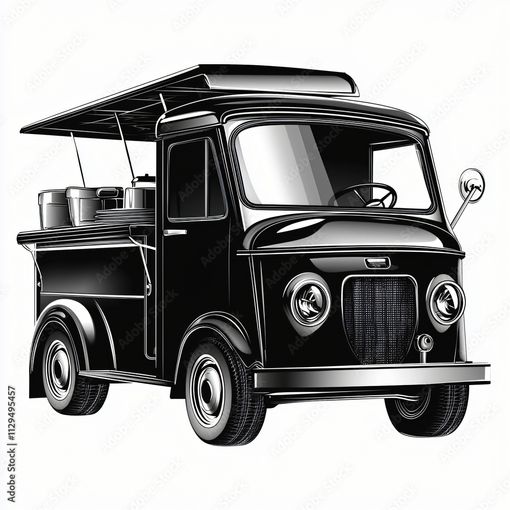 vector silhouette icon or logo of gourmet street food wagon with minimalist design vector silhouette icon or logo of gourmet street food wagon with minimalist design