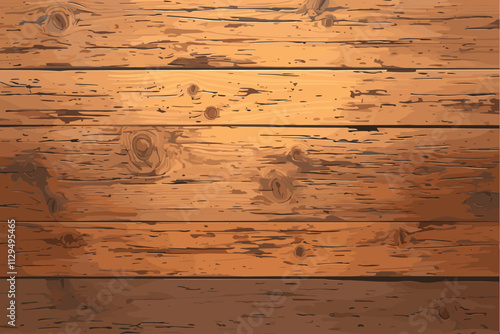 Wooden surface with a lot of wood grain. The wood grain is visible in the background and the foreground flat vector illustration