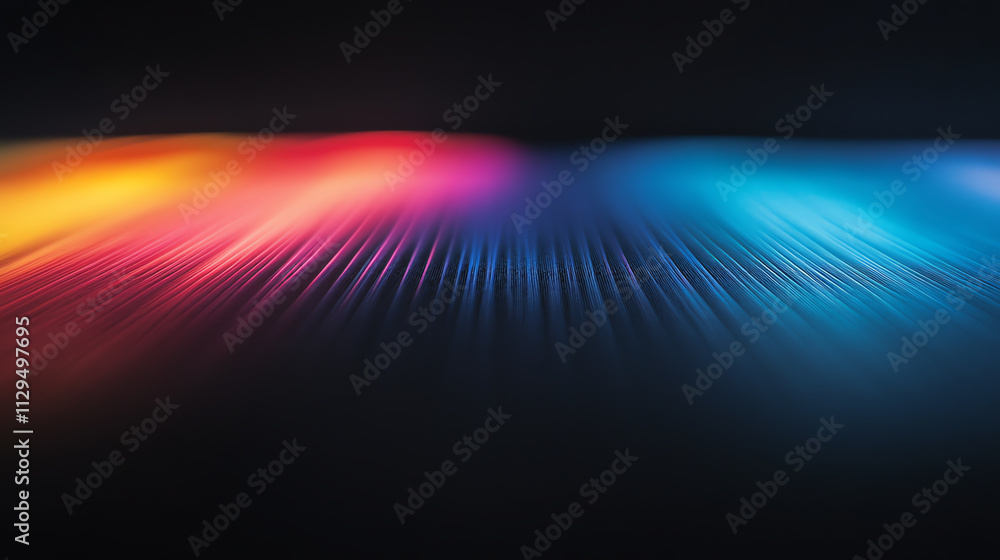 Abstract vibrant lines of color blending into a dark background for creative projects. Abstract vibrant lines of color blending into a dark background for creative projects.