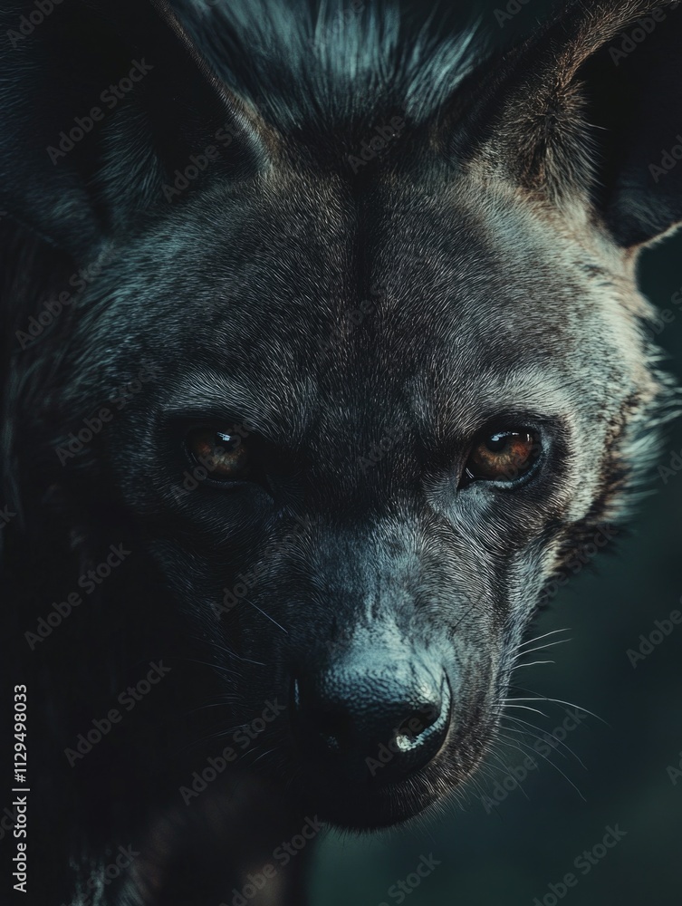Hyena face close up Hyena face close up