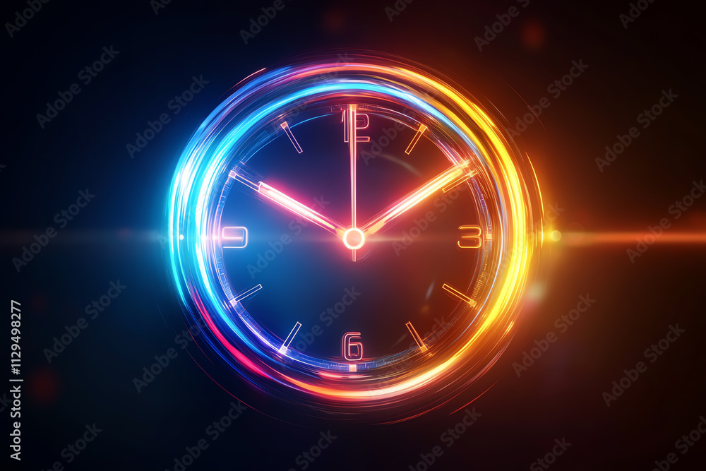 A vibrant digital clock design symbolizing time and innovation. A vibrant digital clock design symbolizing time and innovation.