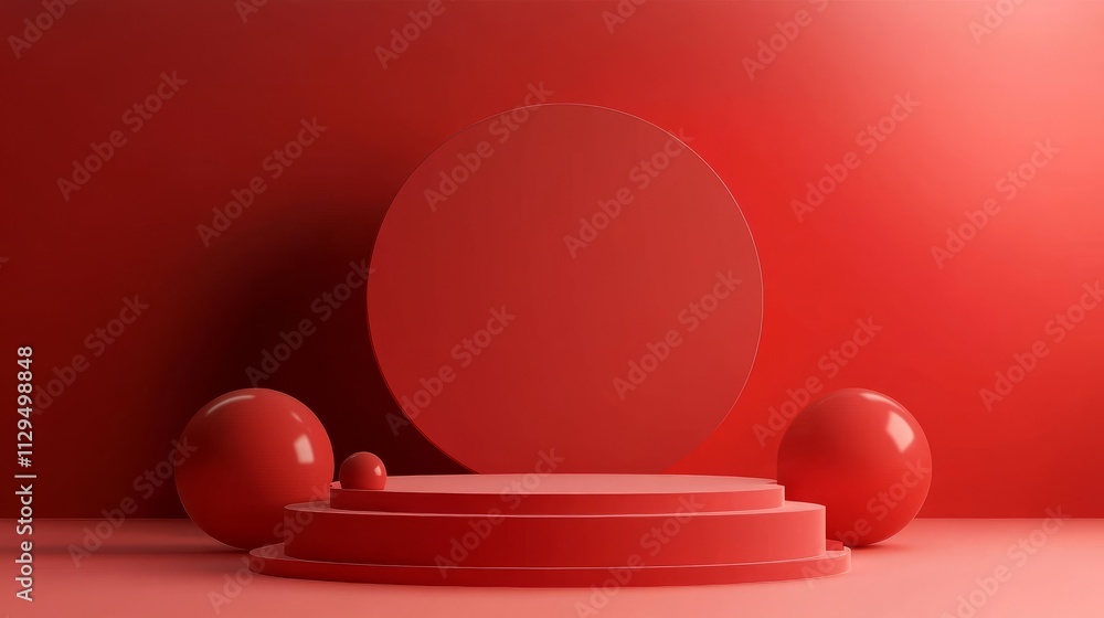 Blank product mockup display 3D podium Red velvet background for cosmetic or beauty products. Blank product mockup display 3D podium Red velvet background for cosmetic or beauty products.