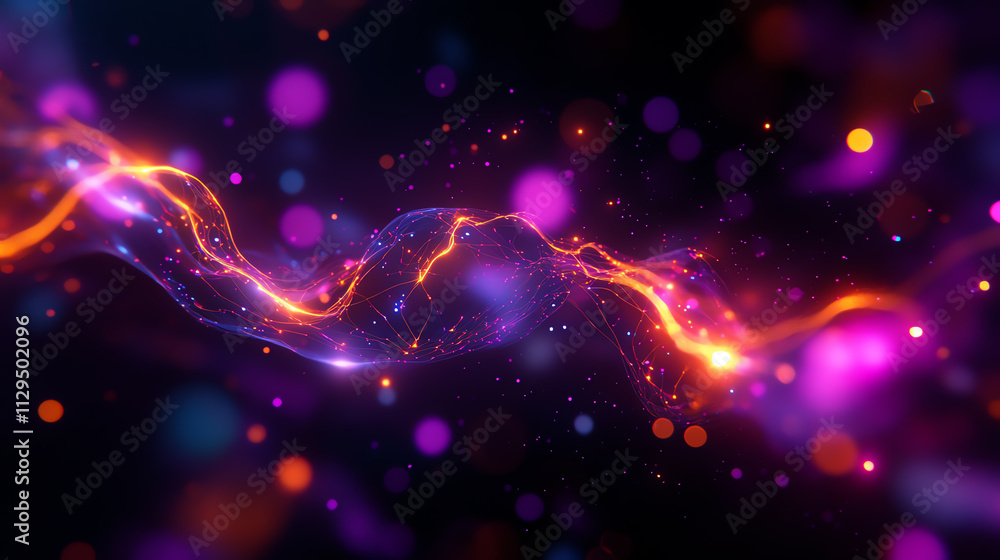 Fototapeta premium Abstract light trails with vibrant colors creating a dynamic and colorful background.