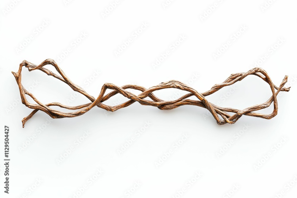 Intertwined brown vines, decorative, nature-inspired. Intertwined brown vines, decorative, nature-inspired.