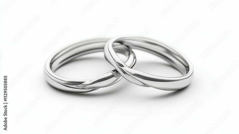 Intertwined metallic bands, smooth, reflective surface. Intertwined metallic bands, smooth, reflective surface.