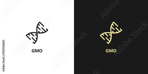 Gmo simple icon. Dna icon. Healthy organic food concept. No GMO design elements for tags, product packaging, food symbol, emblems, stickers. Vegan, bio. Vector illustration.