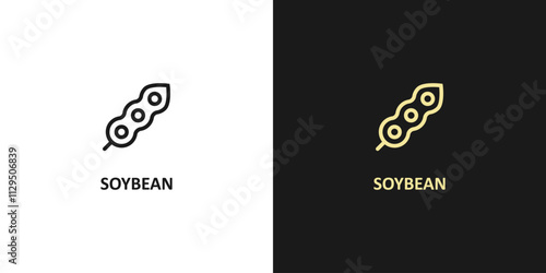 Soybean icon set. black green soy bean vector for mobile app, and website UI design.