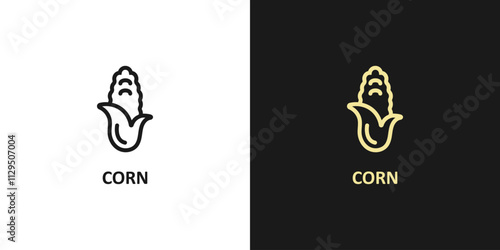 Corn simple icon. Ear of corn vector sign. Vector illustration