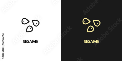 Sesame seeds line icon. Black sesame. Vector illustration isolated on white background.