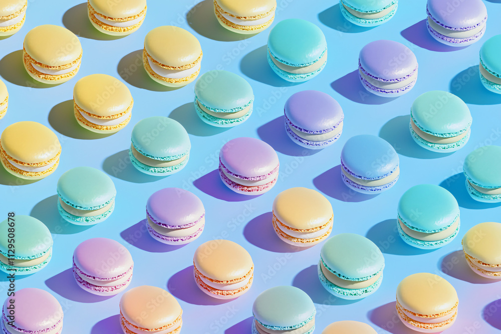 Obraz premium multi-colored macarons creating mesmerizing kaleidoscope pattern