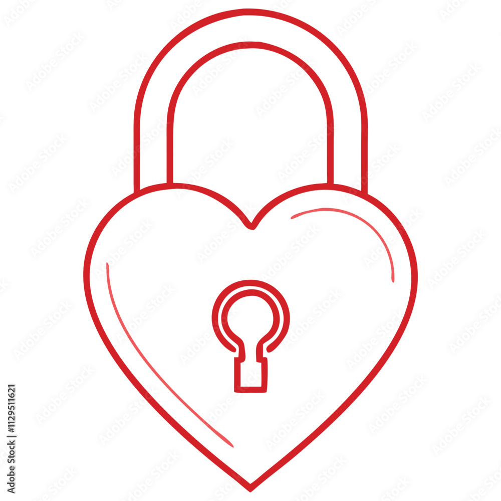 Heart-shaped padlock symbolizing love and security Heart-shaped padlock symbolizing love and security