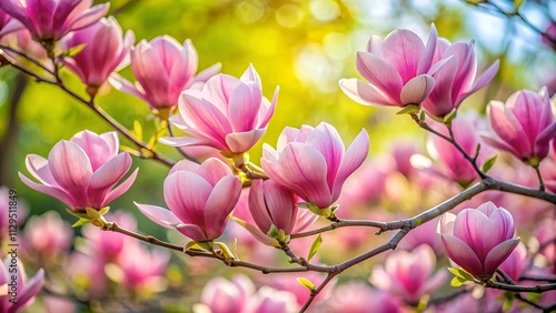 pink magnolia flowers in spring