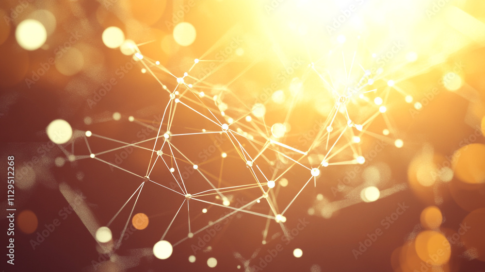 Golden Network Connection Abstract Background Golden Network Connection Abstract Background