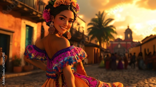 latin american, mexican, traditional, folklore, regional colorful, dancer