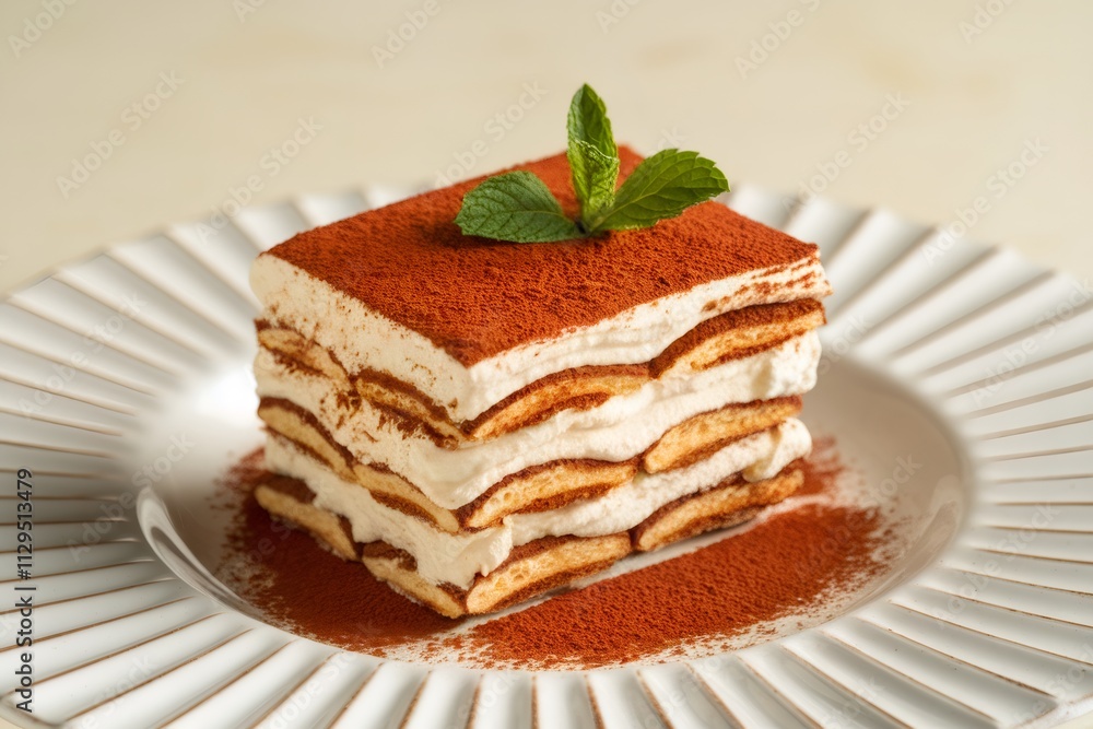 Tiramisu Delight: A decadent, layered tiramisu dessert, a symphony of flavors and textures, with a touch of fresh mint, a perfect indulgence for any occasion. Tiramisu Delight: A decadent, layered tiramisu dessert, a symphony of flavors and textures, with a touch of fresh mint, a perfect indulgence for any occasion.