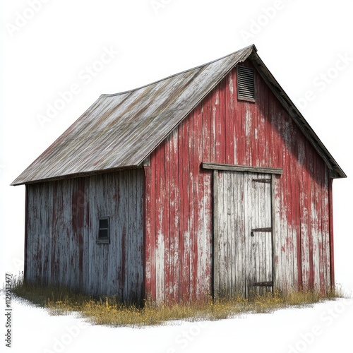 Garden storage, modern, made of wood, on white background. photo