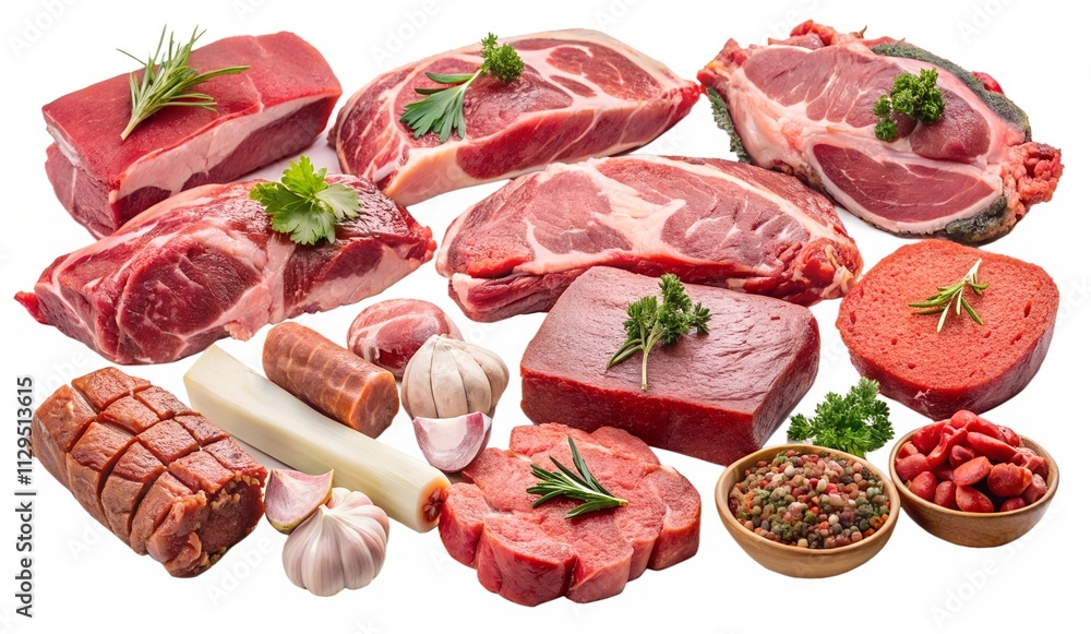 raw meat and vegetables raw meat and vegetables