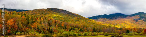 Autumn mountain panorama. autumn in the mountains