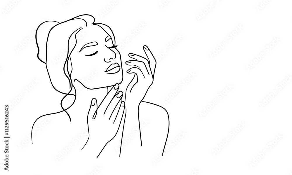 Spa salon continuous line art drawing isolated on white background. Self care and beauty. Vector illustration Spa salon continuous line art drawing isolated on white background. Self care and beauty. Vector illustration