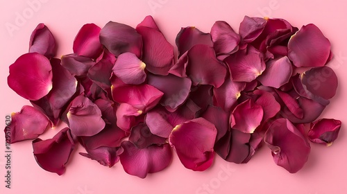 Romantic Rose Petals on Pink Background: A Valentine's Day Image