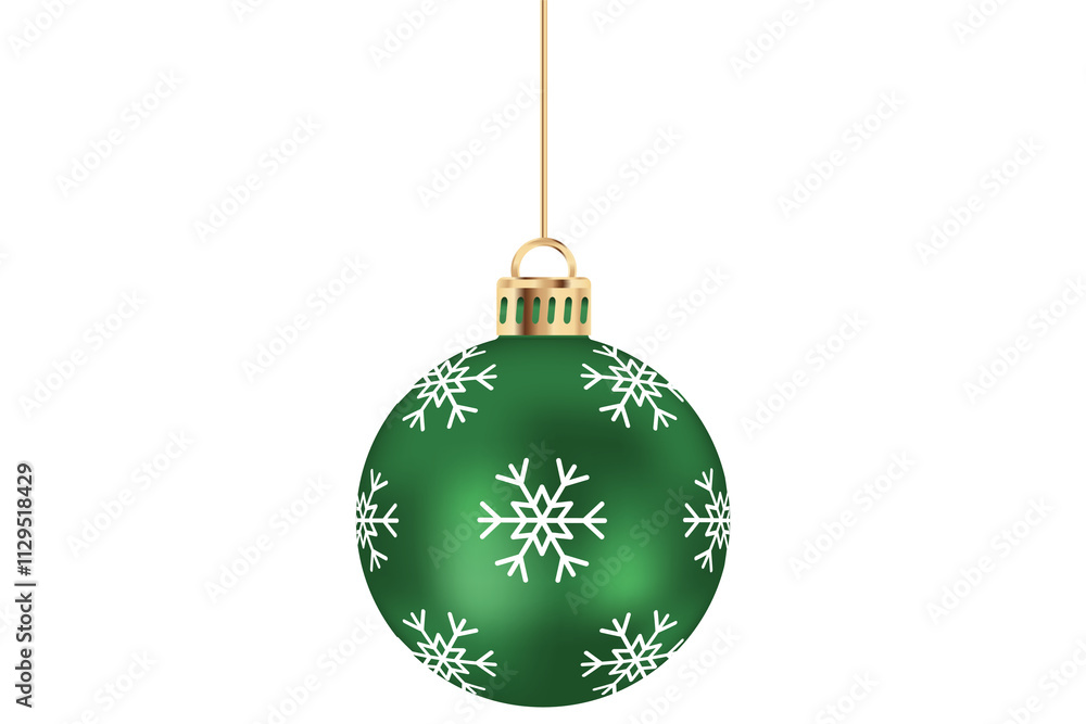 Green christmas ball on the white background Green christmas ball on the white background