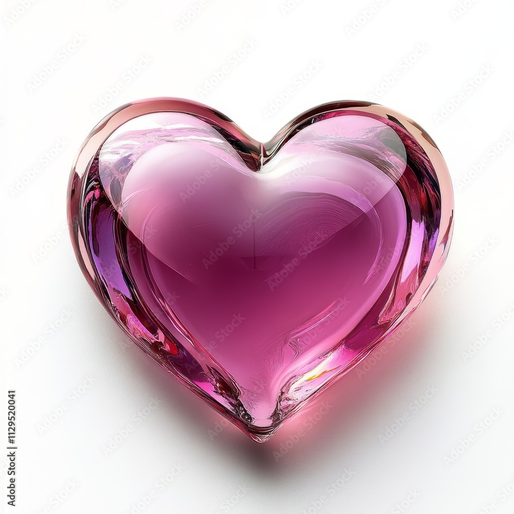 Beautiful pink heart shaped glass decoration perfect for weddings or romantic occasions Beautiful pink heart shaped glass decoration perfect for weddings or romantic occasions