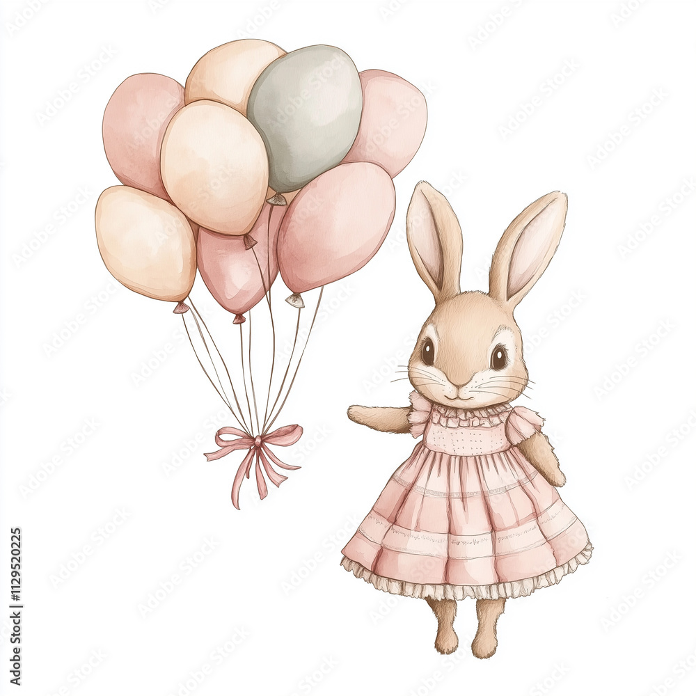 Obraz premium bunny with a balloon