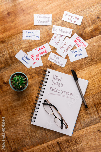 New Year's Resolution with Notepad