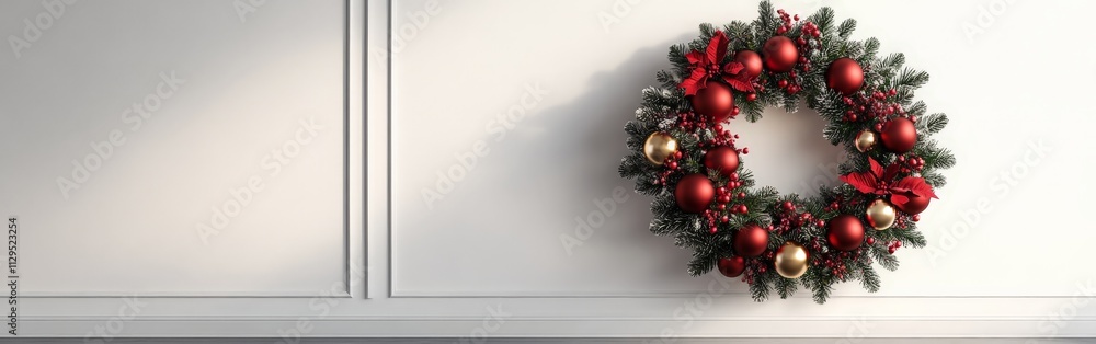 Elegant Christmas Frame with Pine Branches & Decor Elegant Christmas Frame with Pine Branches & Decor