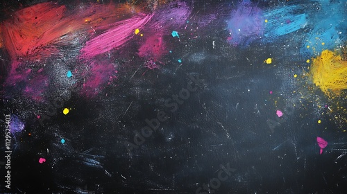 Abstract Colorful Galaxy Painting on Dark Canvas photo