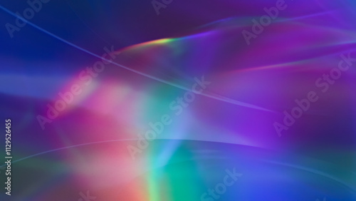 Abstract 3D Neon Light Refractions Background photo