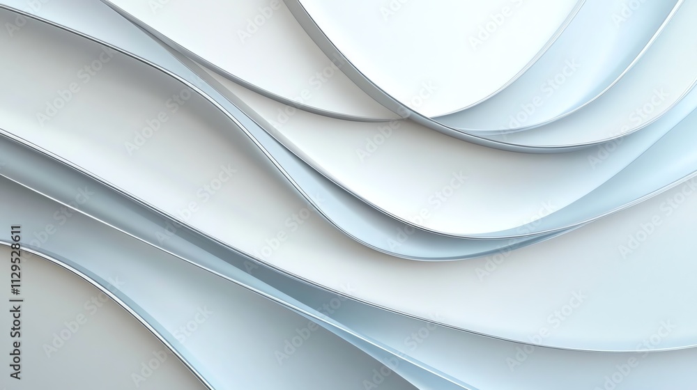 Abstract white waves layered background with soft curves and shadows. Abstract white waves layered background with soft curves and shadows.