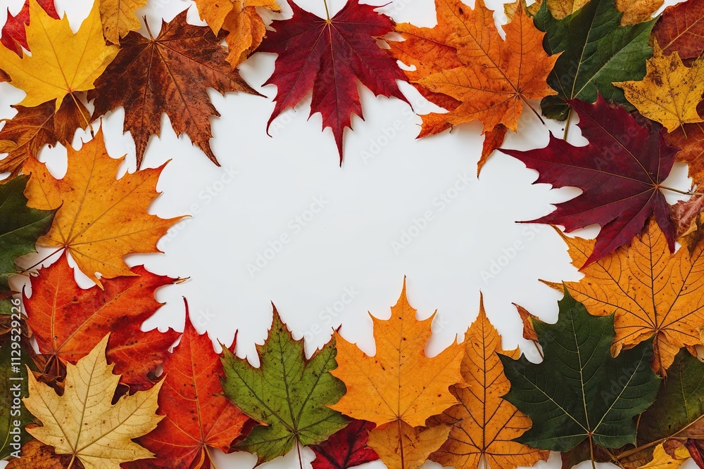 Enchanted Autumn Leaves Selection on a White Backdrop Enchanted Autumn Leaves Selection on a White Backdrop