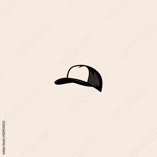 Trucker Hat Snapback Baseball Cap Illustration flat vector design.