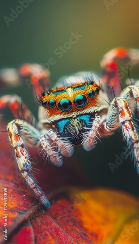 Close-Up of Colorful Jumping Spider