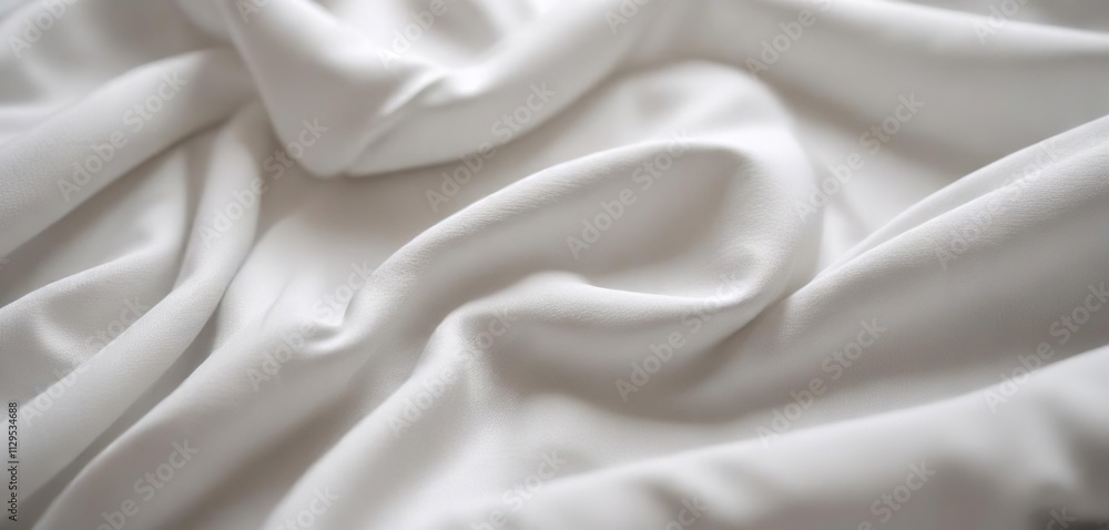 Fototapeta premium Soft and delicate white fabric close up texture, pattern, detail