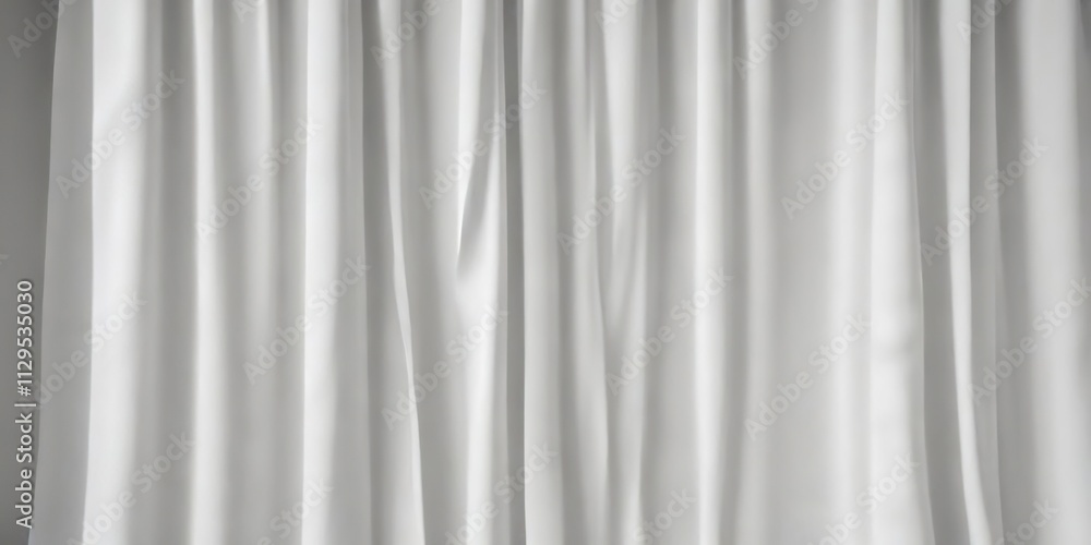 Soft and flowing white curtain with wave-like texture, tranquil, abstract, simplicity Soft and flowing white curtain with wave-like texture, tranquil, abstract, simplicity