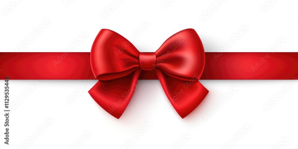 Red gift bow on white background Red gift bow on white background