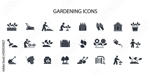 Gardening icon set.vector.Editable stroke.linear style sign for use web design,logo.Symbol illustration.