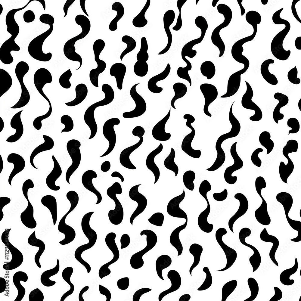 Abstract black and white pattern featuring fluid shapes on a white background for creative design projects Abstract black and white pattern featuring fluid shapes on a white background for creative design projects