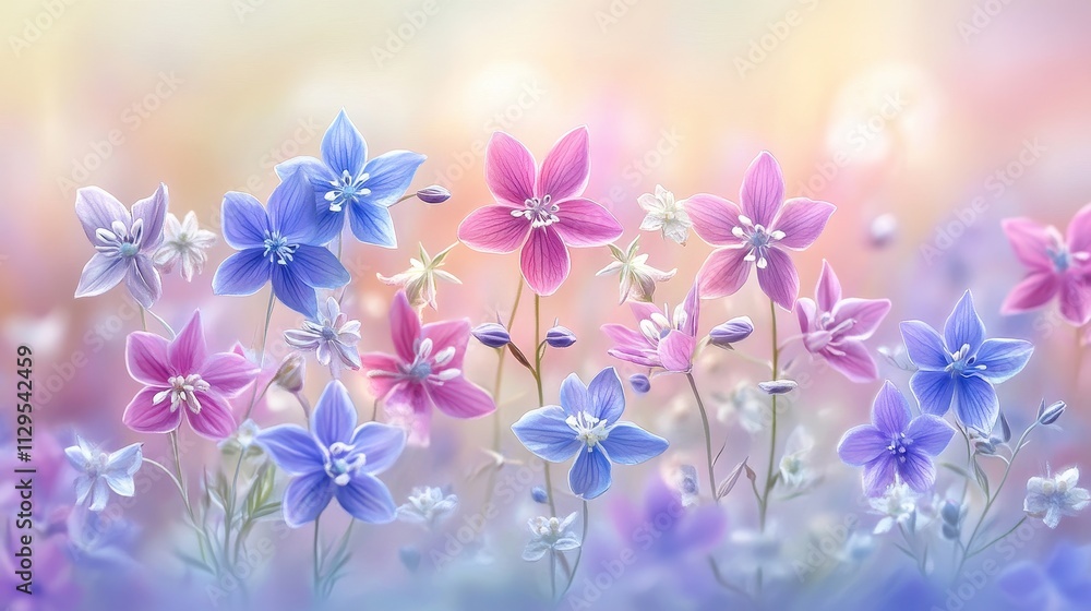 A serene collection of colorful flowers in soft focus, evoking tranquility and beauty. A serene collection of colorful flowers in soft focus, evoking tranquility and beauty.