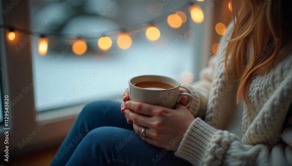 Beautiful scene that transmits peace and tranquility with a cup of delicious coffee Beautiful scene that transmits peace and tranquility with a cup of delicious coffee